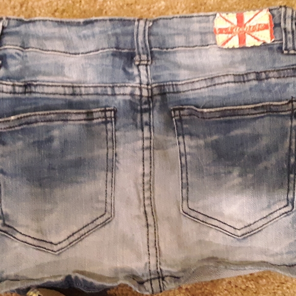 Denim mini skirt with diamonds - Picture 2 of 2